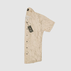 Textured Casual Shirt Half Sleeves - Cream