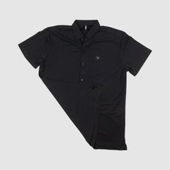 Relaxed Fit Plain Casual Half Sleeves Shirt - Black