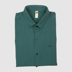 Ice Silk Material Plain Stretchable Shirt Full Sleeves - Sea Green