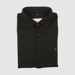 Crush Material Stylish Full Sleeves Shirt - Black