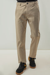 Skin Fitted Cotton Chinos Self Material - Fawn