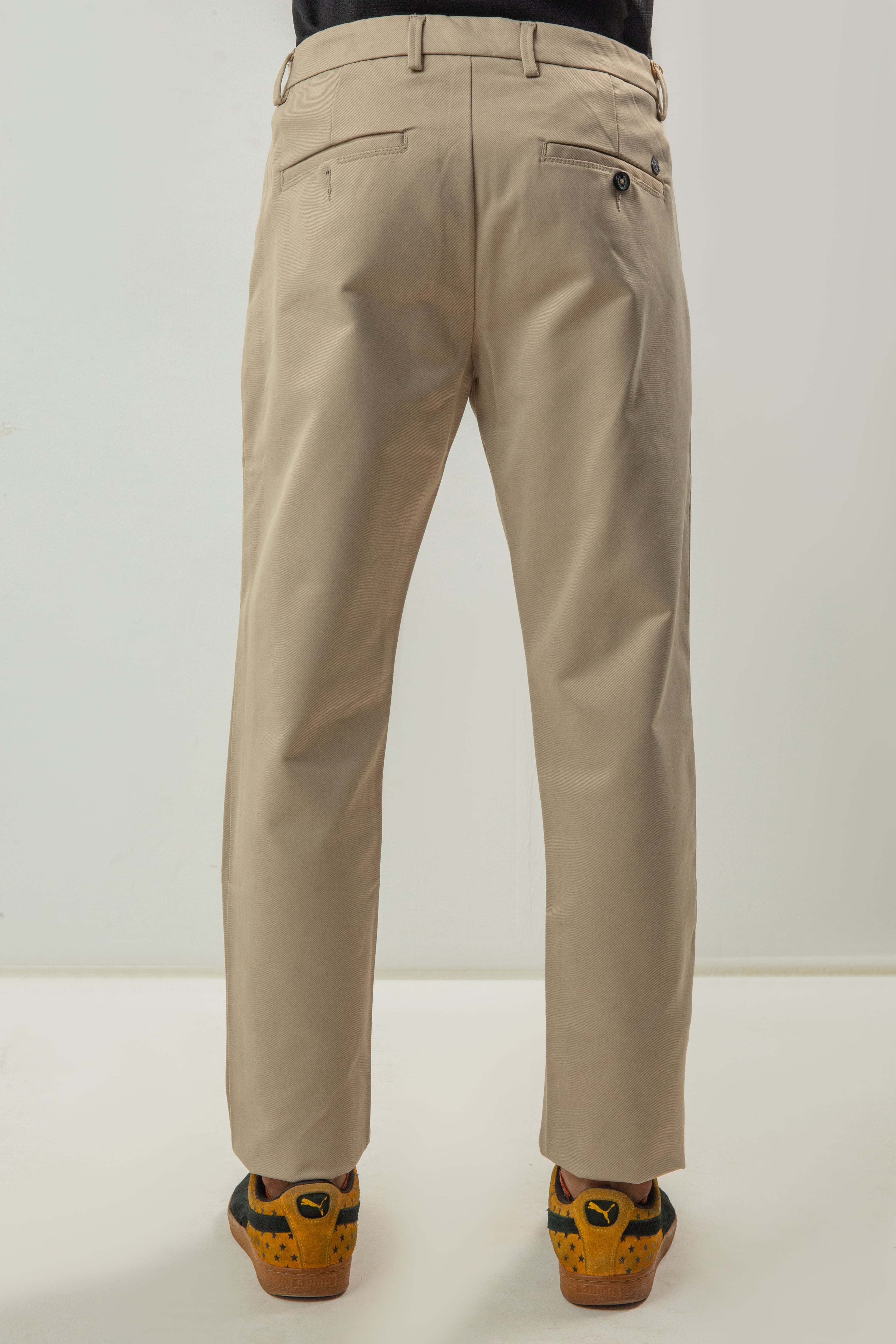 Skin Fitted Cotton Chinos Self Material - Fawn