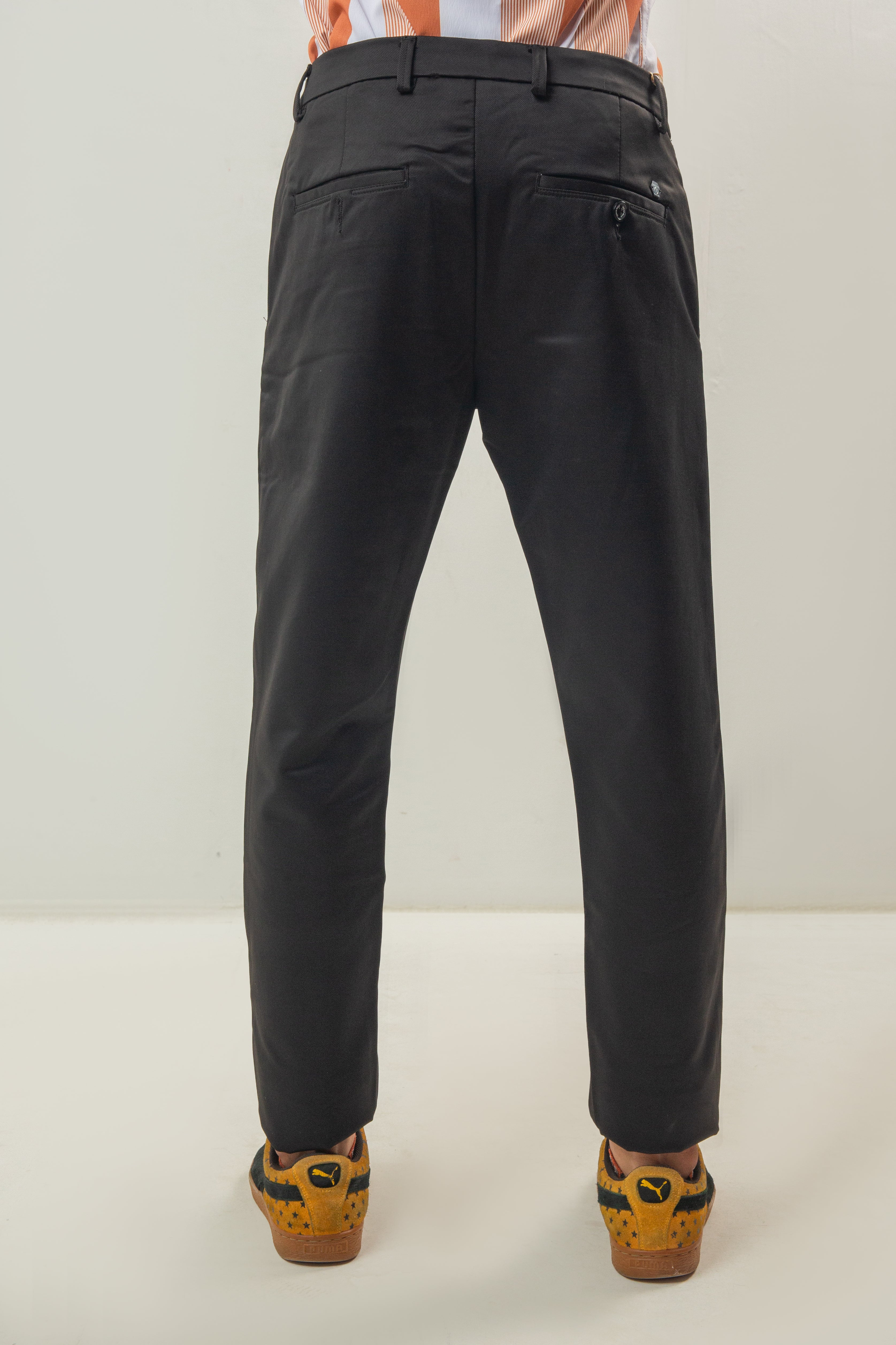 Skin Fitted Cotton Chinos Plain - Black