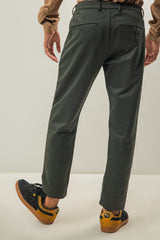 Skin Fitted Cotton Chinos Self Material - Green