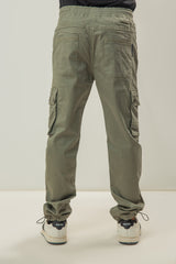 Cotton Twill Cargo Pants - Green