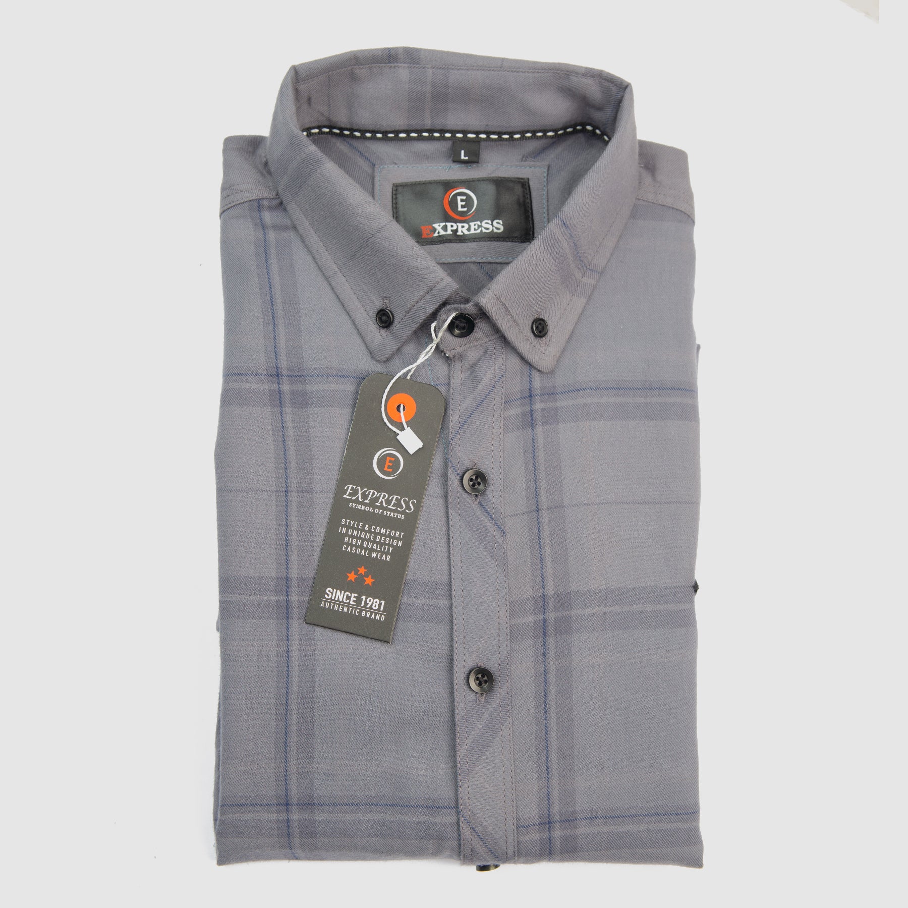 Formal Check Shirt (Gray)