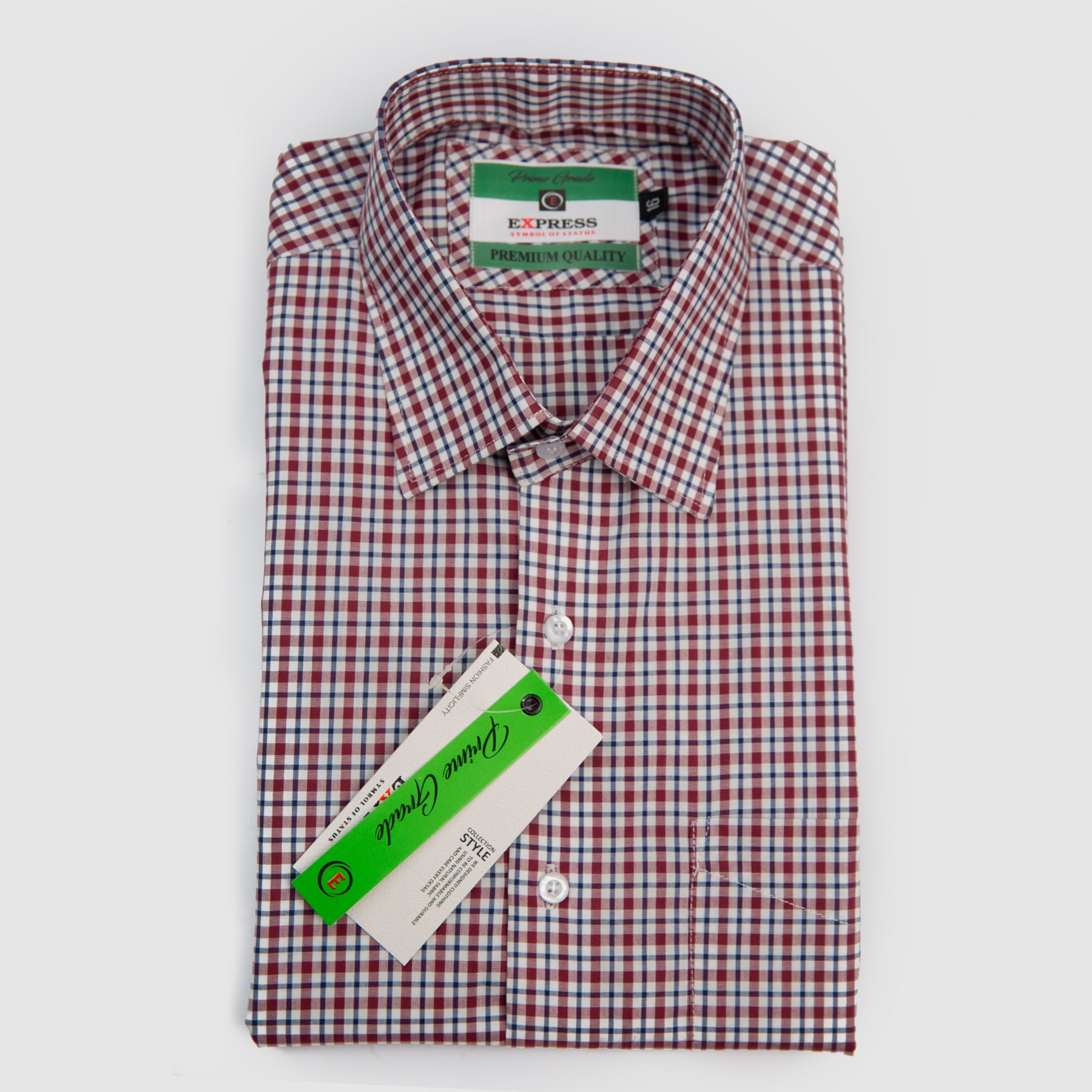 Formal Check Shirt (Dark Maroon)