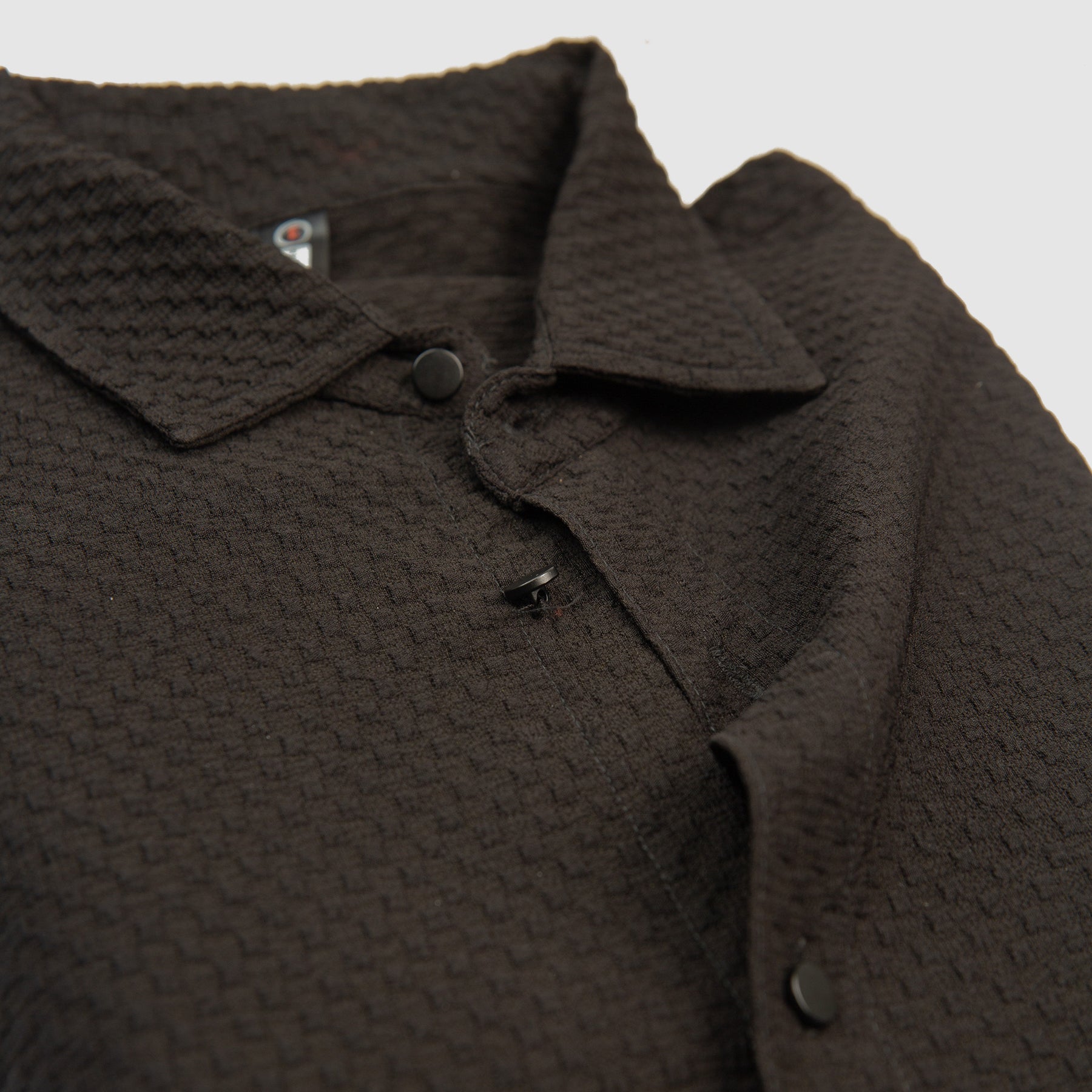 Textured Casual Stretch Shirt Full Sleeves - Black