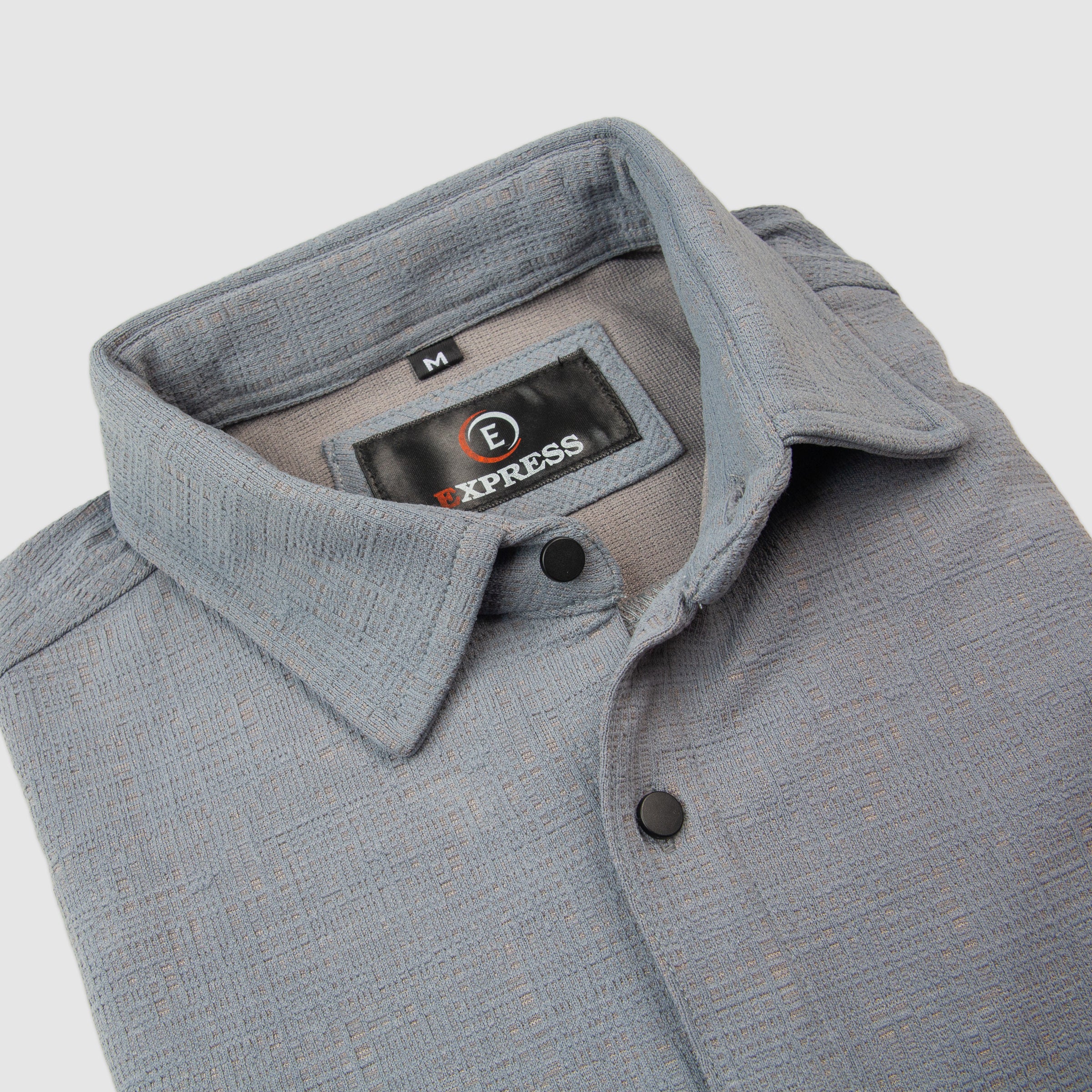 Crush Material Stylish Full Sleeves Shirt - Gray