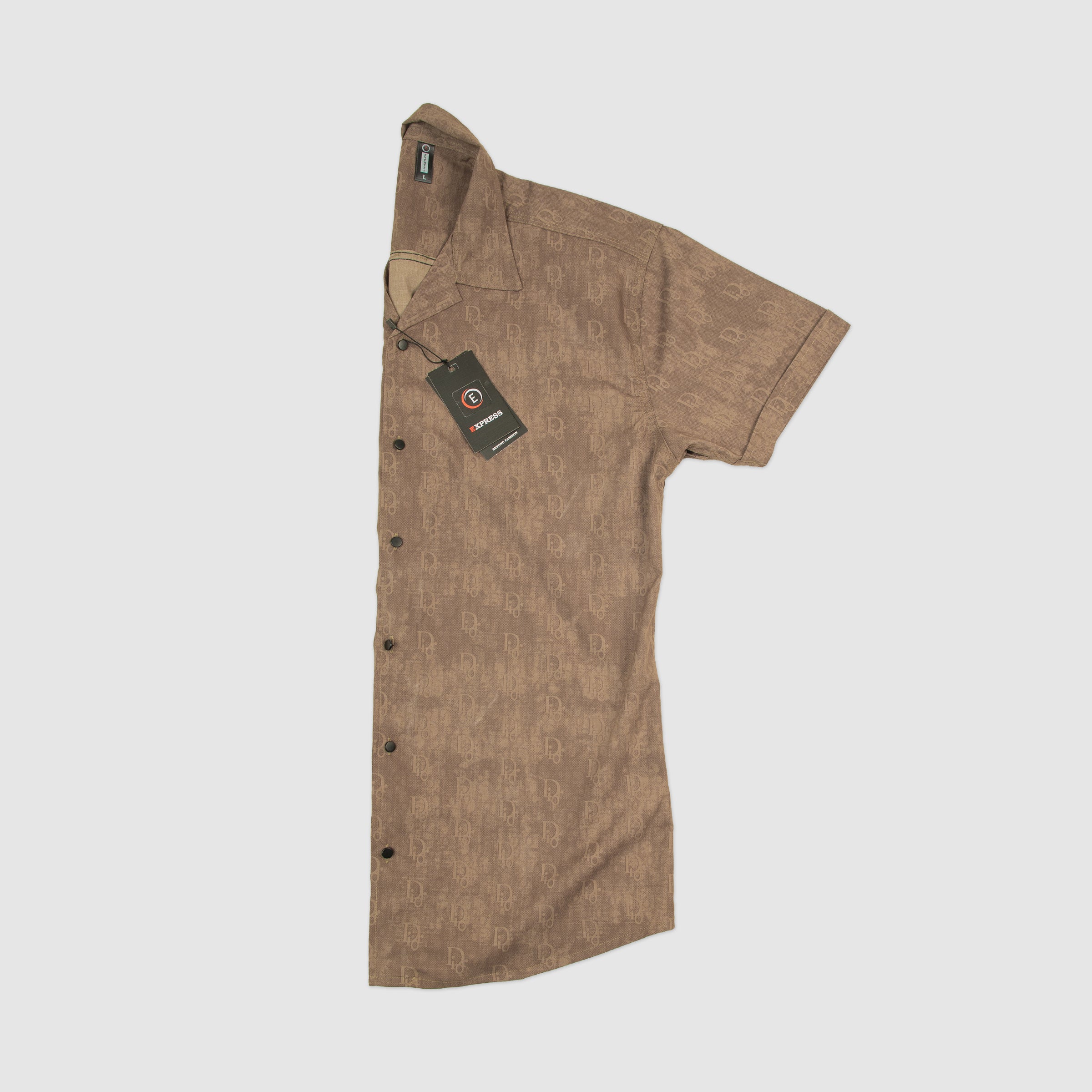 Casual Charm Printed Shirt Half Sleeves - Brown